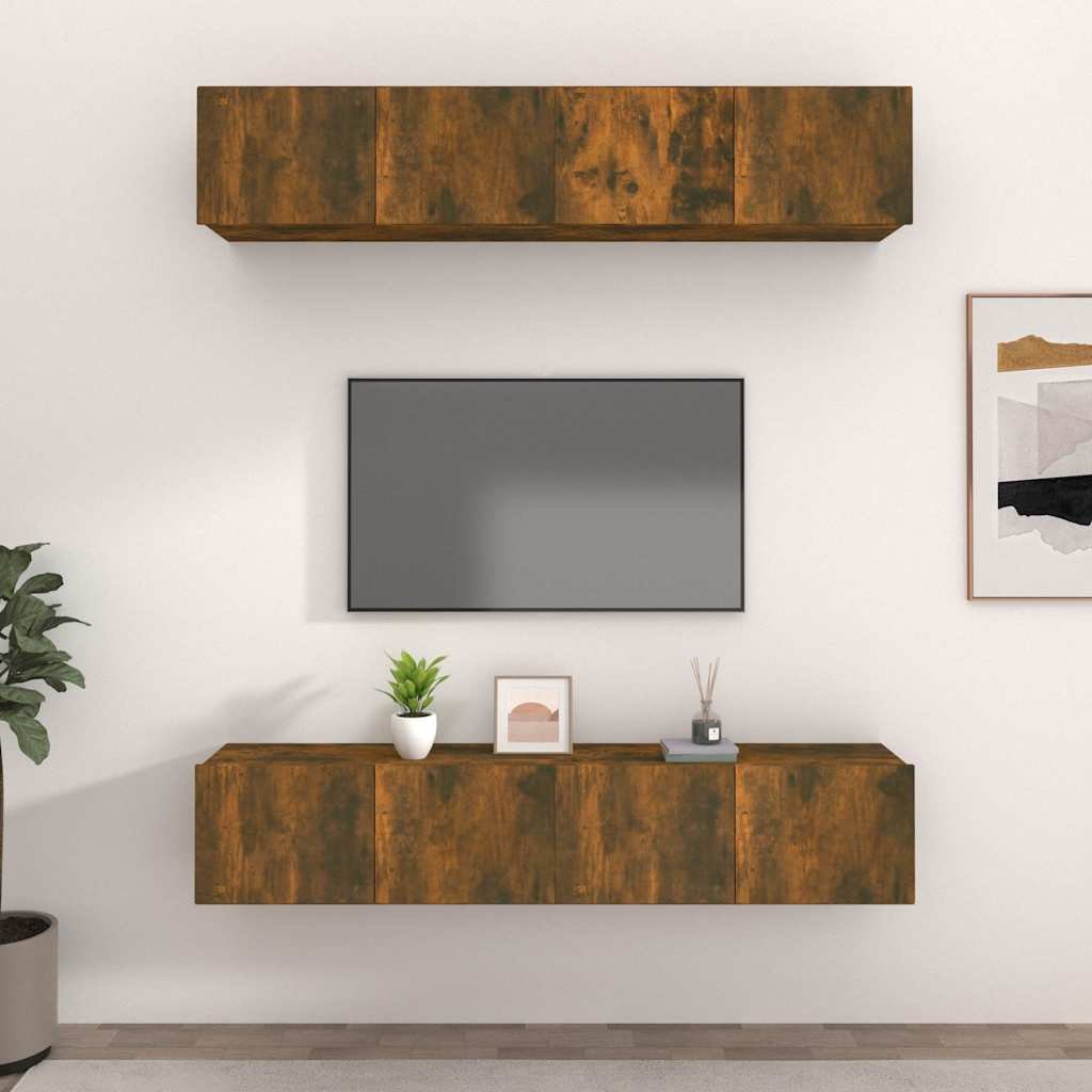 vidaXL TV-kaapit 4 kpl savutammi 80x30x30 cm tekninen puu