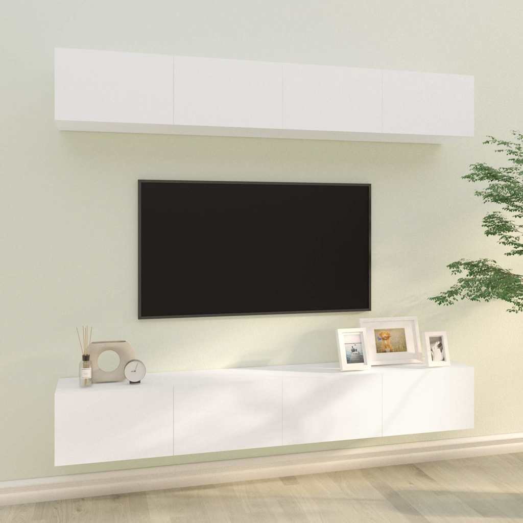 vidaXL TV-seinäkaapit 4 kpl valkoinen 100x30x30 cm