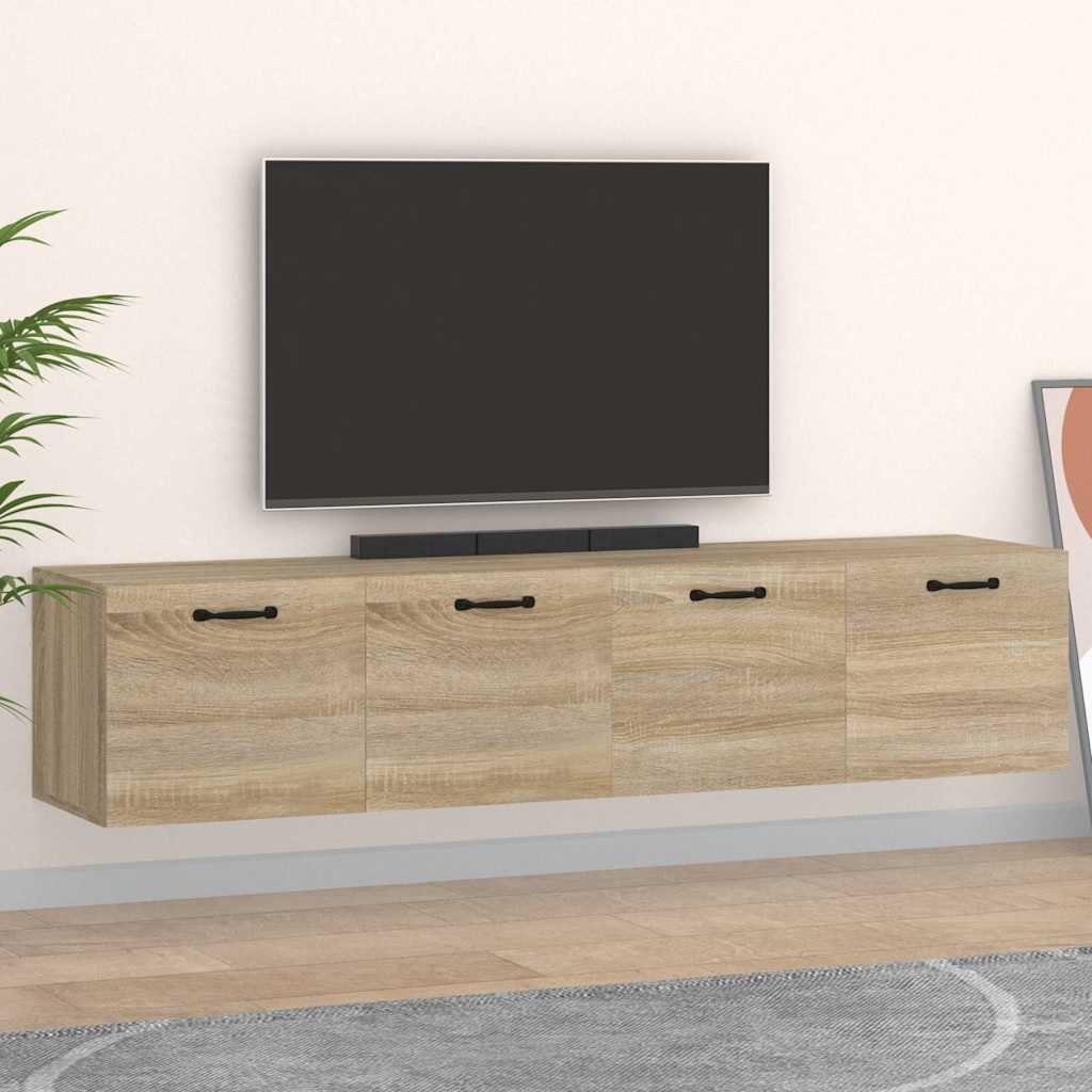 vidaXL Seinäkaapit 2 kpl Sonoma-tammi 60x36,5x35 cm tekninen puu