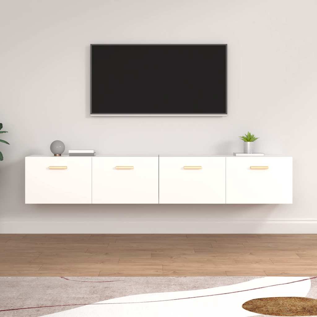 vidaXL Seinäkaapit 2 kpl valkoinen 100x36,5x35 cm tekninen puu