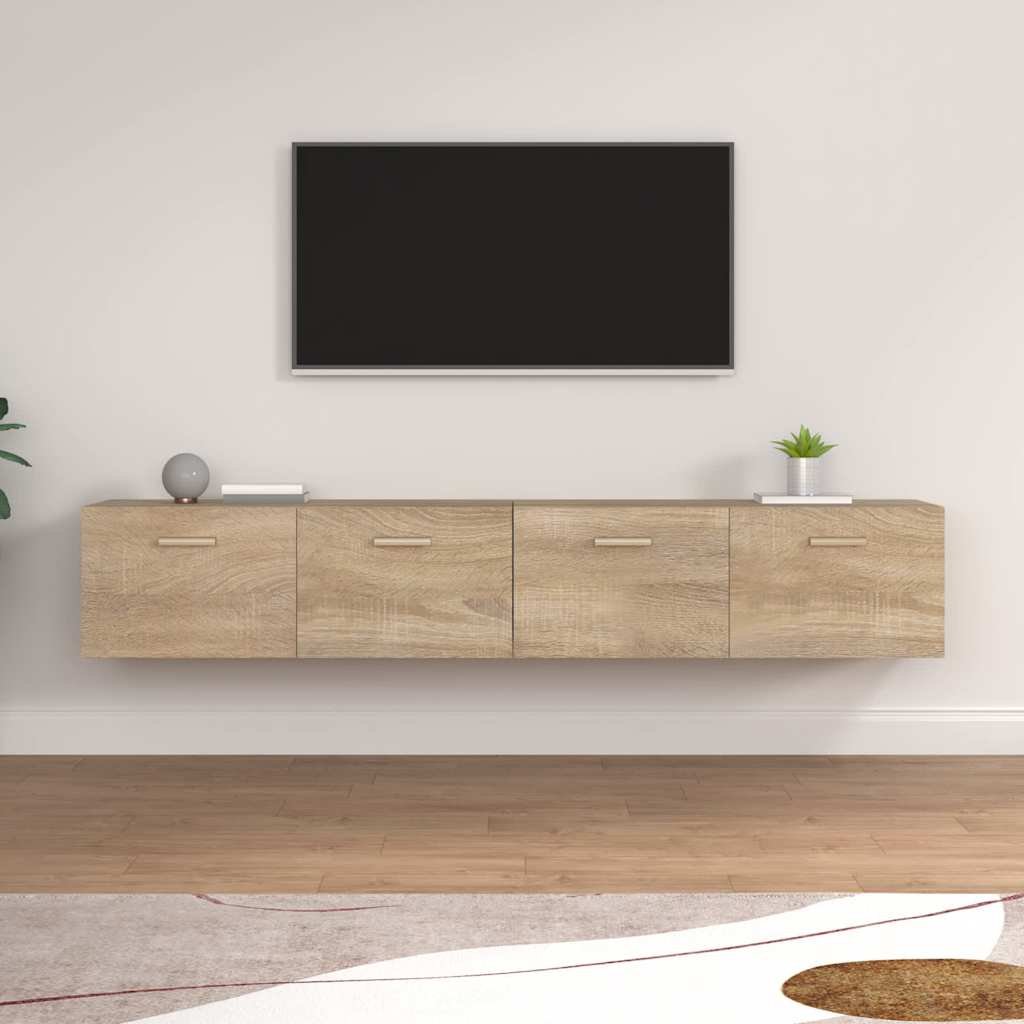 vidaXL Seinäkaapit 2 kpl Sonoma-tammi 100x36,5x35 cm tekninen puu