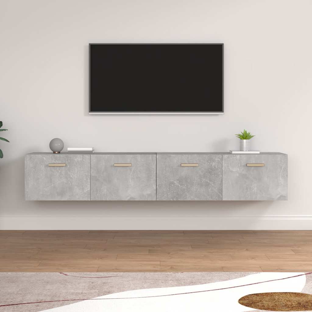 vidaXL Seinäkaapit 2 kpl betoninharmaa 100x36,5x35 cm tekninen puu