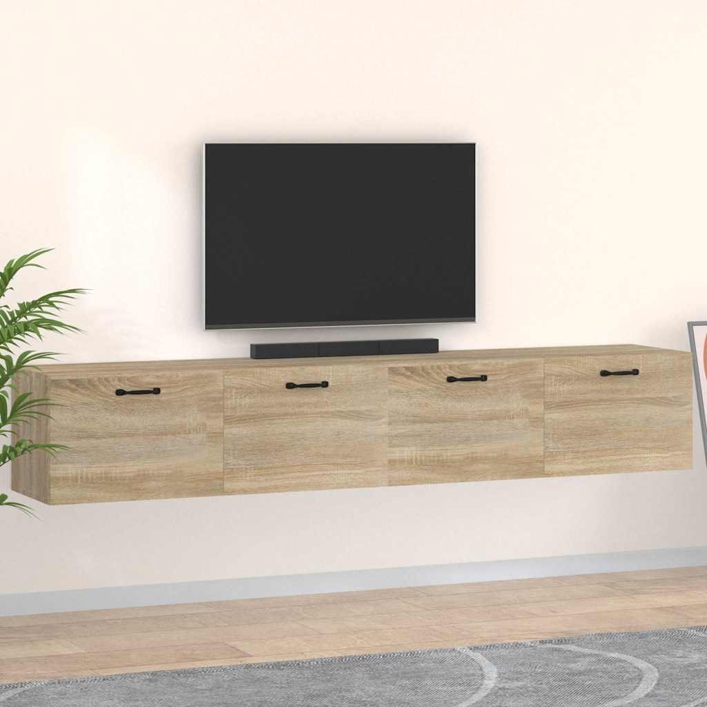 vidaXL Seinäkaapit 2 kpl Sonoma-tammi 100x36,5x35 cm tekninen puu