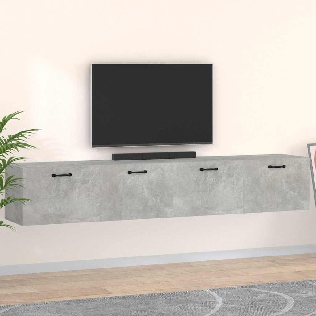 vidaXL Seinäkaapit 2 kpl betoninharmaa 100x36,5x35 cm tekninen puu