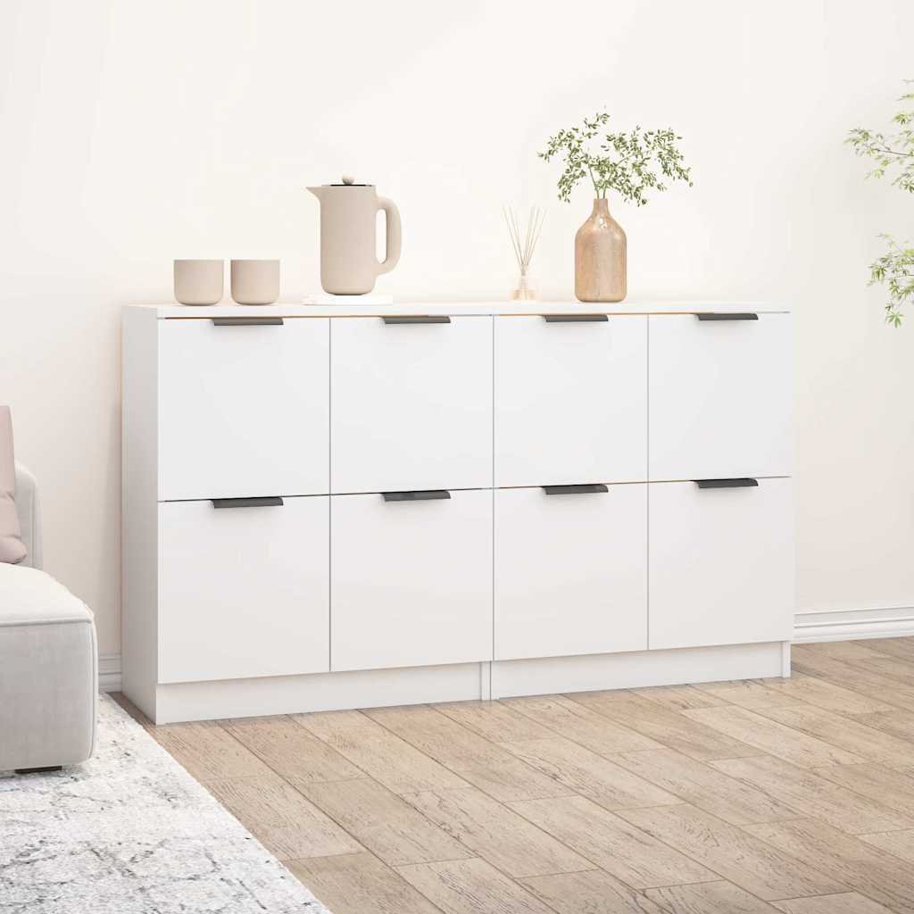 vidaXL Senkki 2 kpl valkoinen 60x30x70 cm tekninen puu
