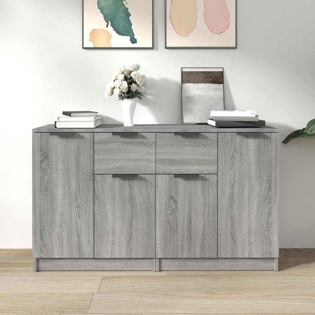 vidaXL Senkit 2 kpl harmaa Sonoma 60x30x70 cm tekninen puu