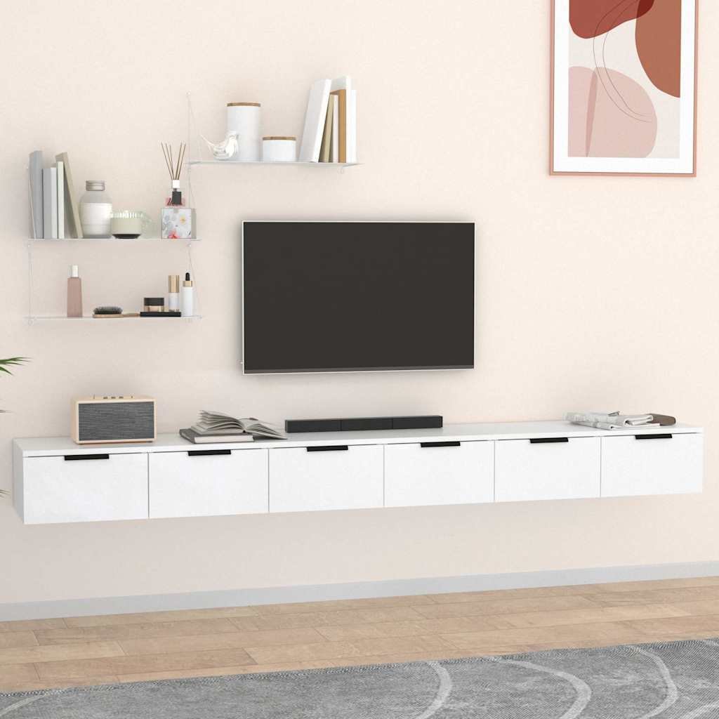 vidaXL Seinäkaapit 2 kpl valkoinen 102x30x20 cm tekninen puu
