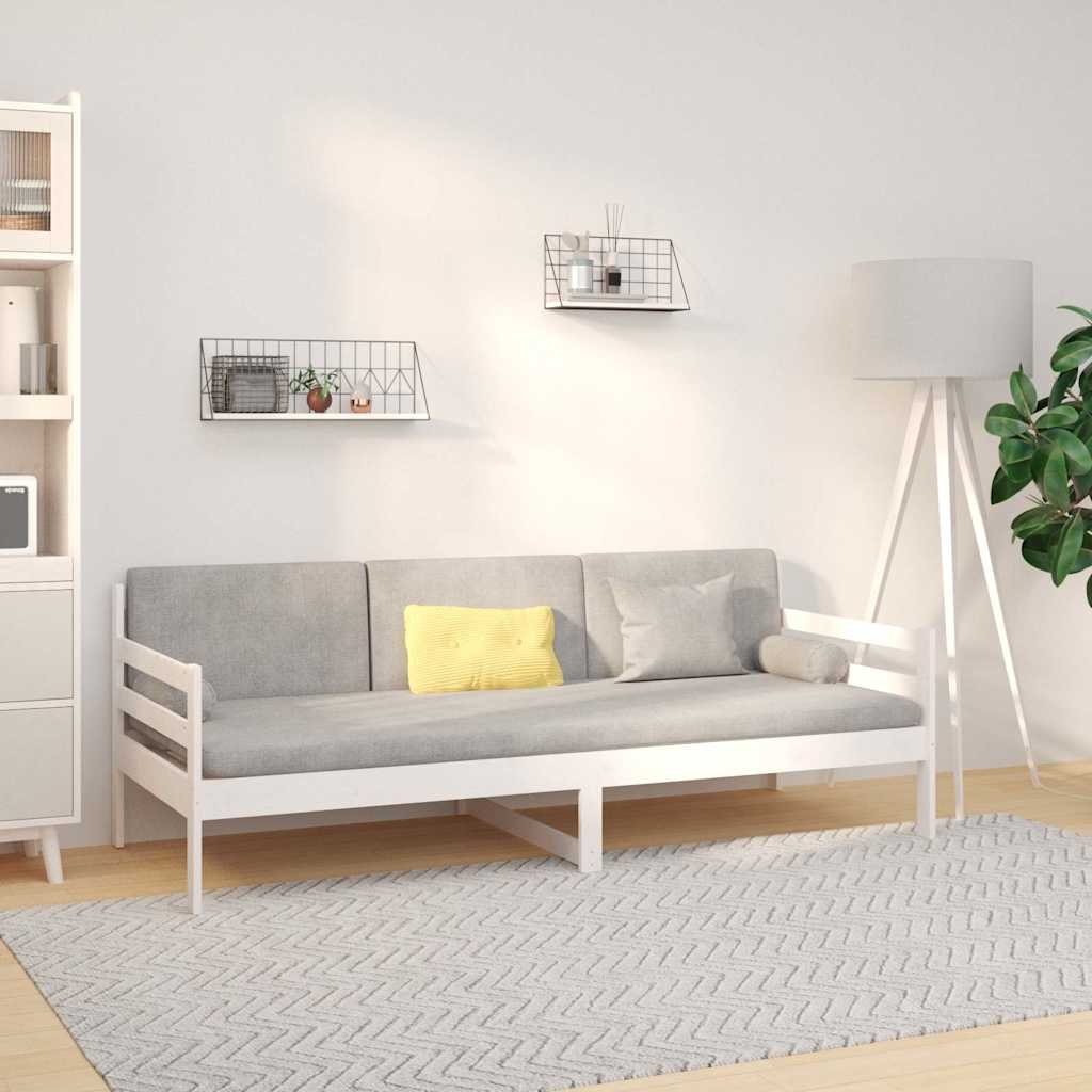 vidaXL Vuodesohva ilman patjaa valkoinen 90x190 cm täysi mänty