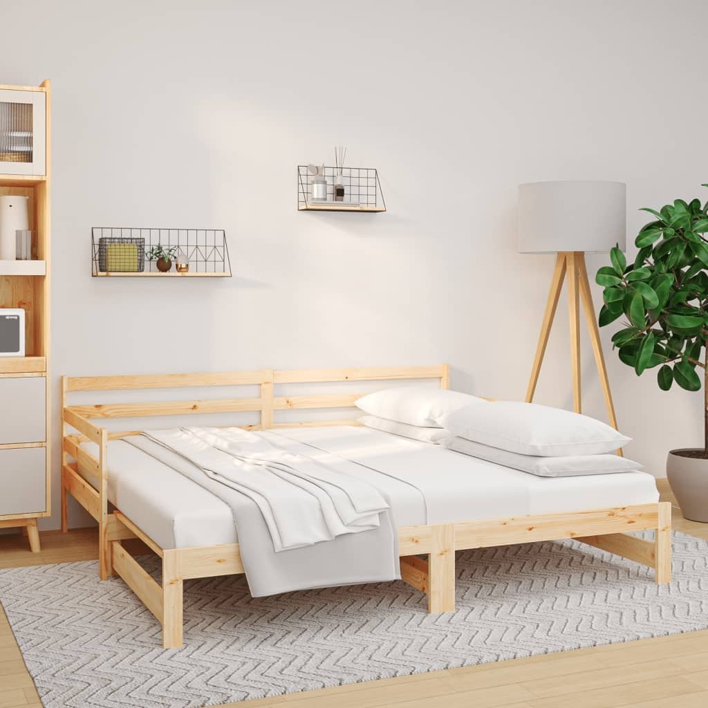 vidaXL Sohvasänky ulosvedettävä 2x (80x200) cm täysi mänty