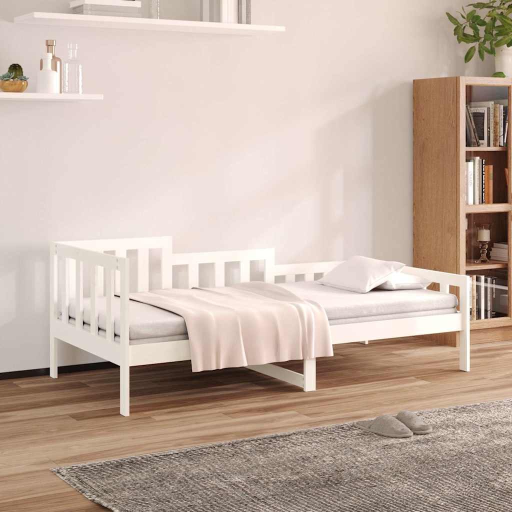 vidaXL Vuodesohva ilman patjaa valkoinen 90x200 cm täysi mänty