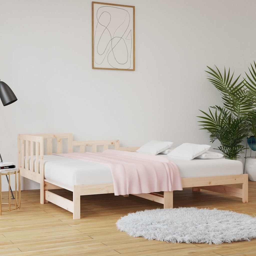 vidaXL Sohvasänky ulosvedettävä 2x (90x190) cm täysi mänty