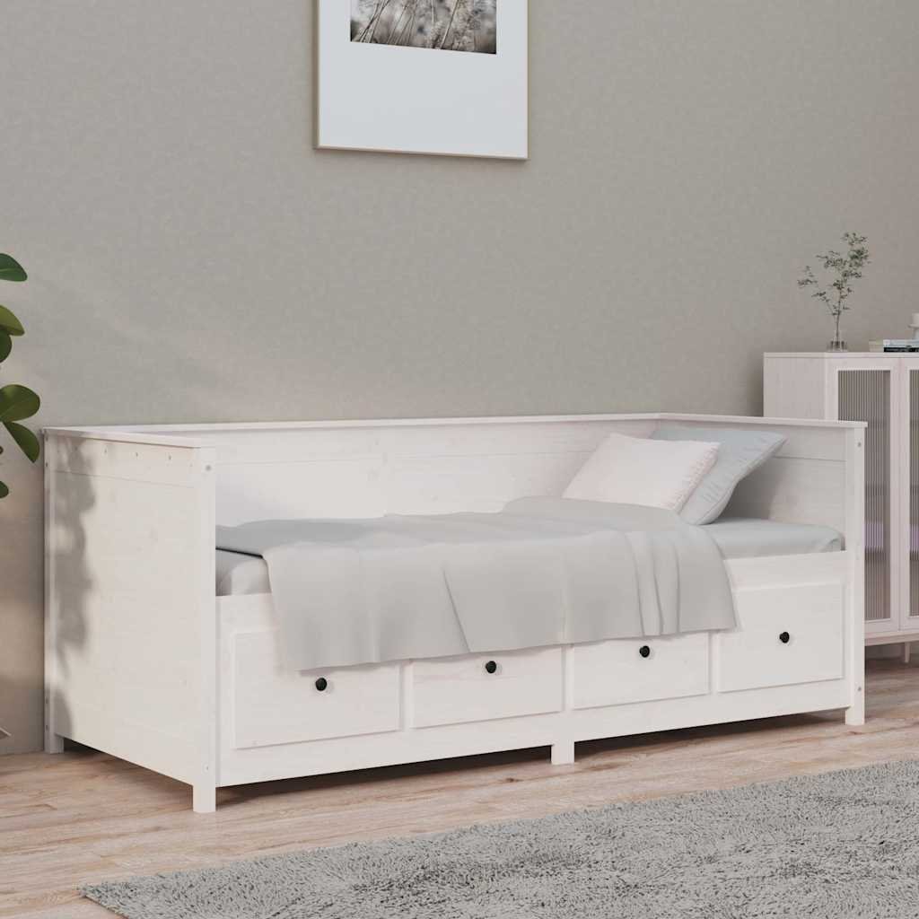 vidaXL Vuodesohva ilman patjaa valkoinen 90x190 cm täysi mänty