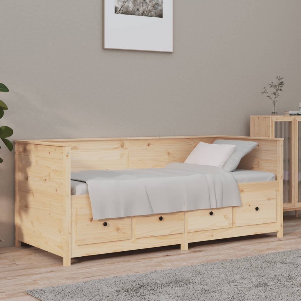 vidaXL Päiväsänky ilman patjaa 75x190 cm massiivipuumäntyä
