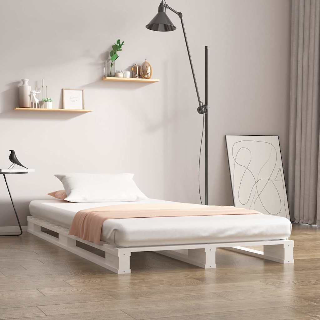 vidaXL Lavasänky valkoinen 100x200 cm täysi mänty
