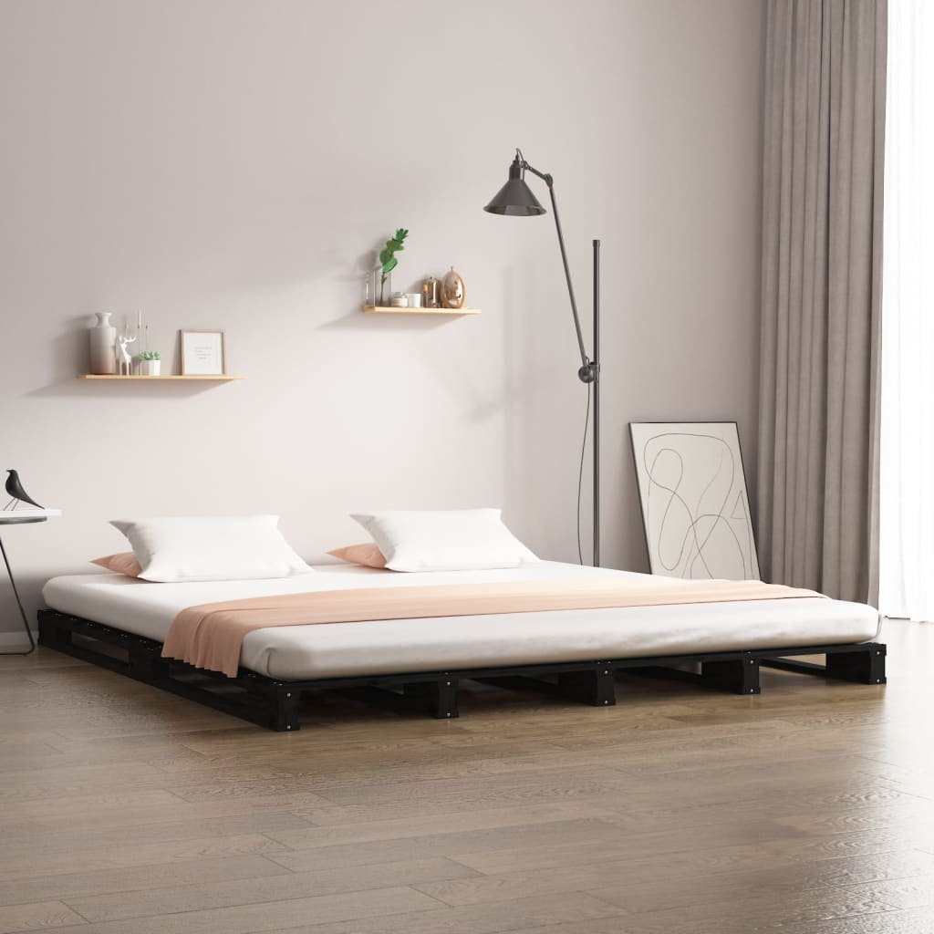 vidaXL Lavasänky musta 120x190 cm täysi puu Small Double