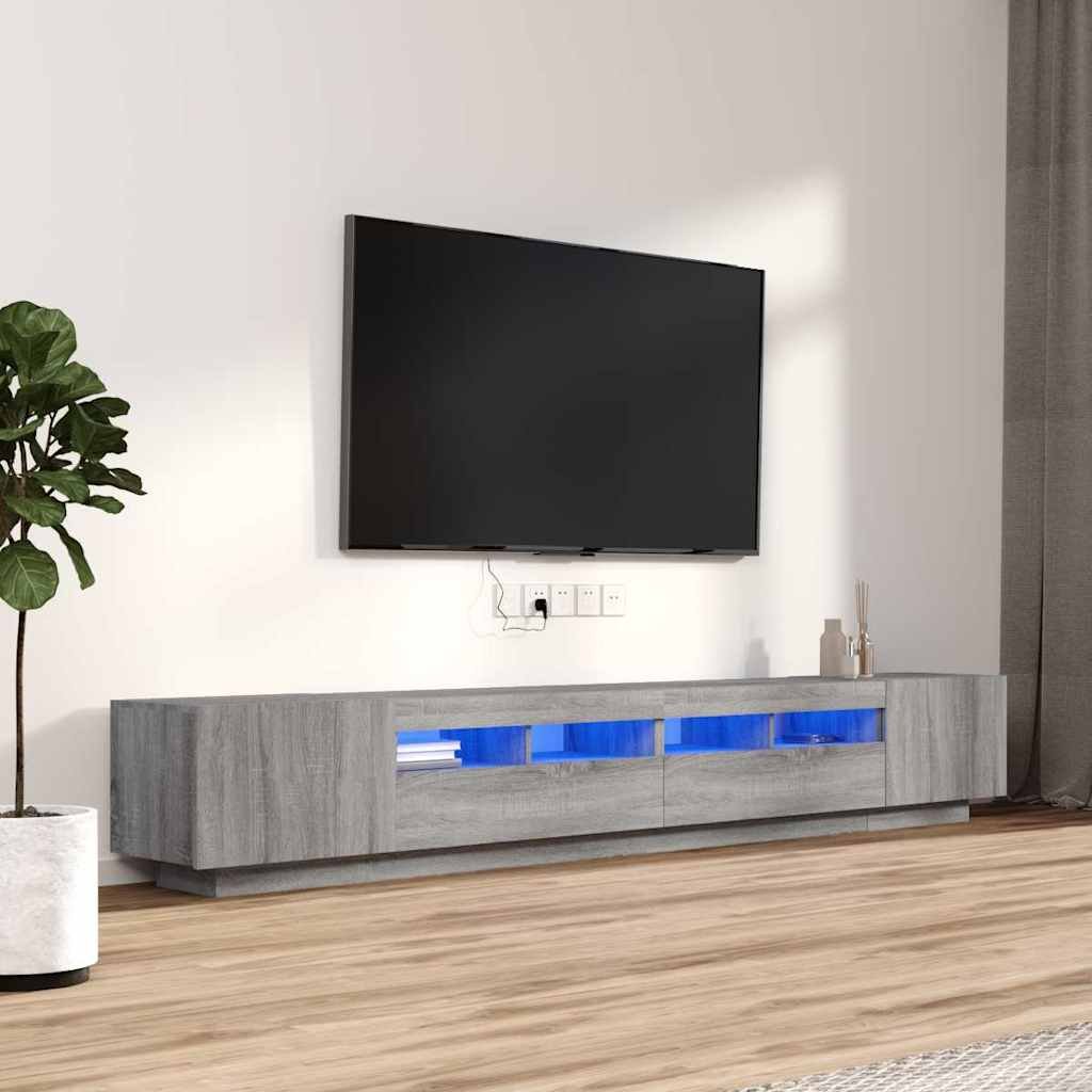 vidaXL 3-osainen TV-kaappisarja LED-valoilla harm. Sonoma tekninen puu