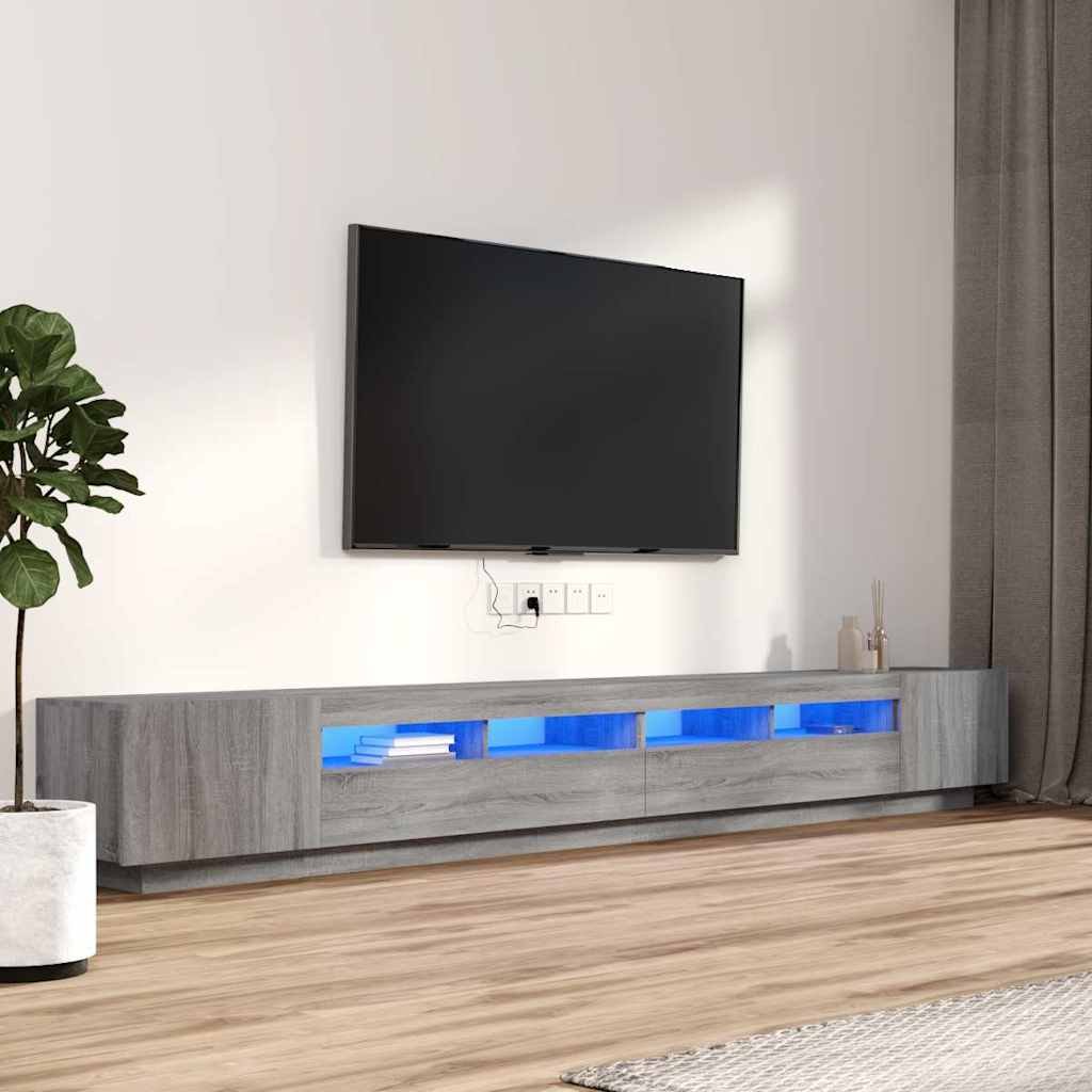 vidaXL 3-osainen TV-kaappisarja LED-valoilla harm. Sonoma tekninen puu