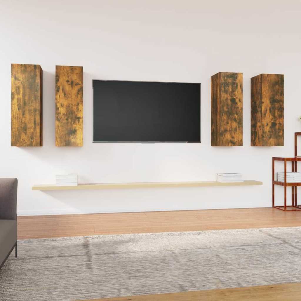 vidaXL TV-kaapit 4 kpl savutammi 30,5x30x90 cm tekninen puu