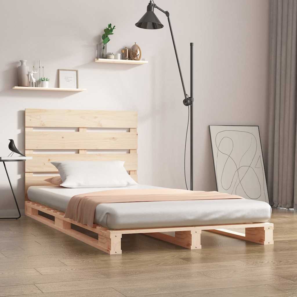 vidaXL Sängynrunko ilman patjaa 90x200 cm täysi mänty