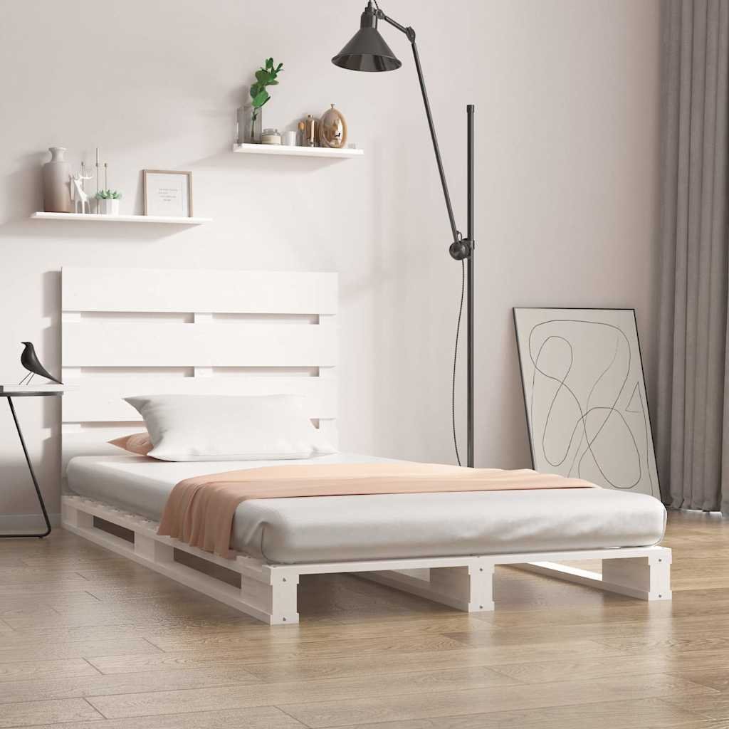 vidaXL Sängynrunko ilman patjaa päädyllä 75x190 cm täysi mänty