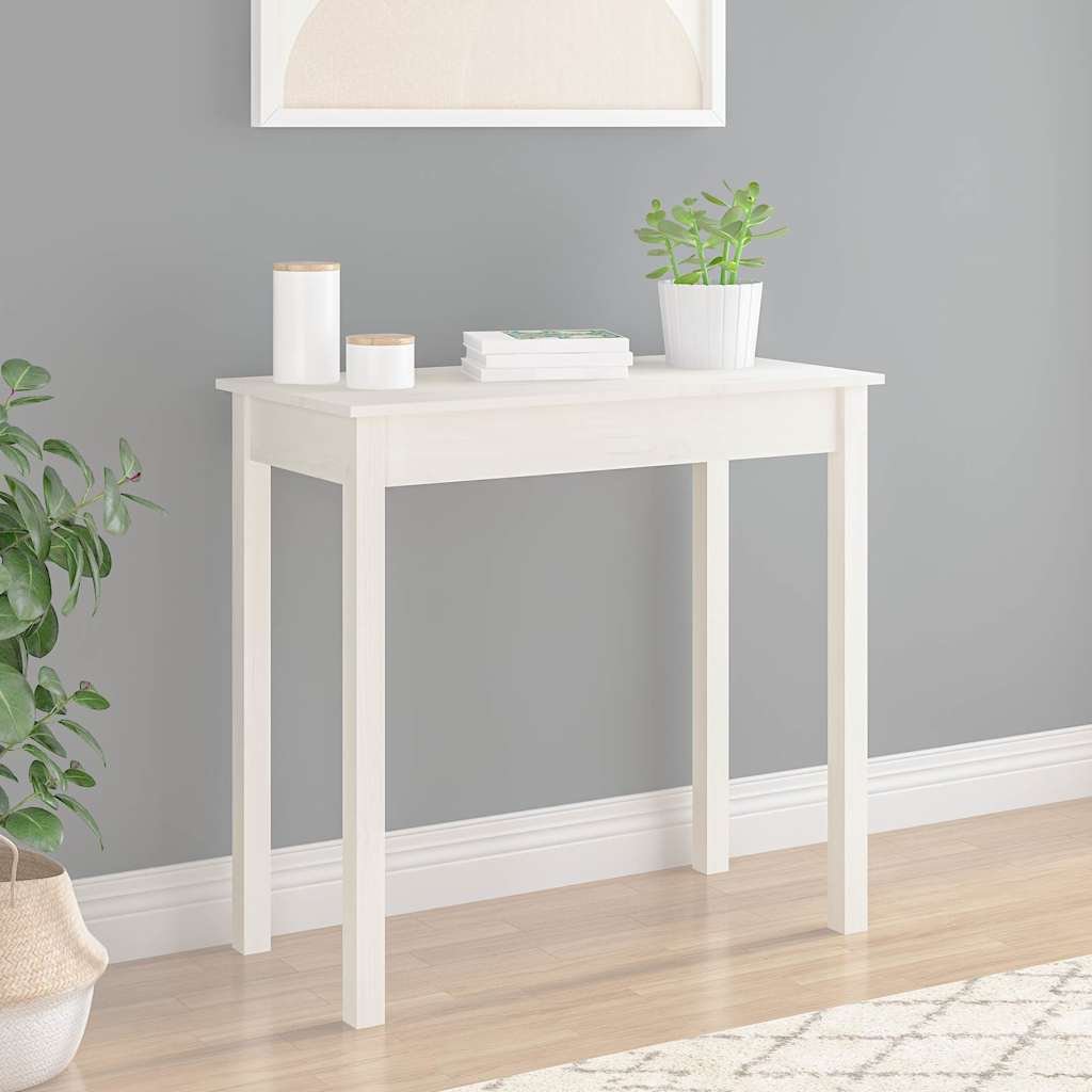 vidaXL Konsolipöytä valkoinen 80x40x75 cm täysi mänty