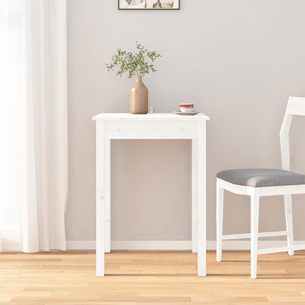vidaXL Ruokapöytä valkoinen 55x55x75 cm täysi mänty