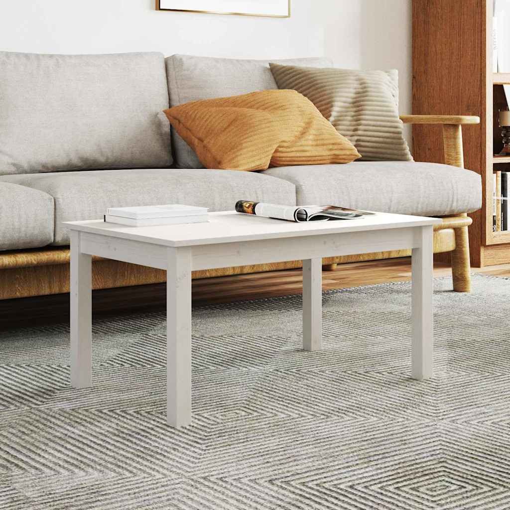 vidaXL Sohvapöytä valkoinen 80x50x40 cm täysi mänty