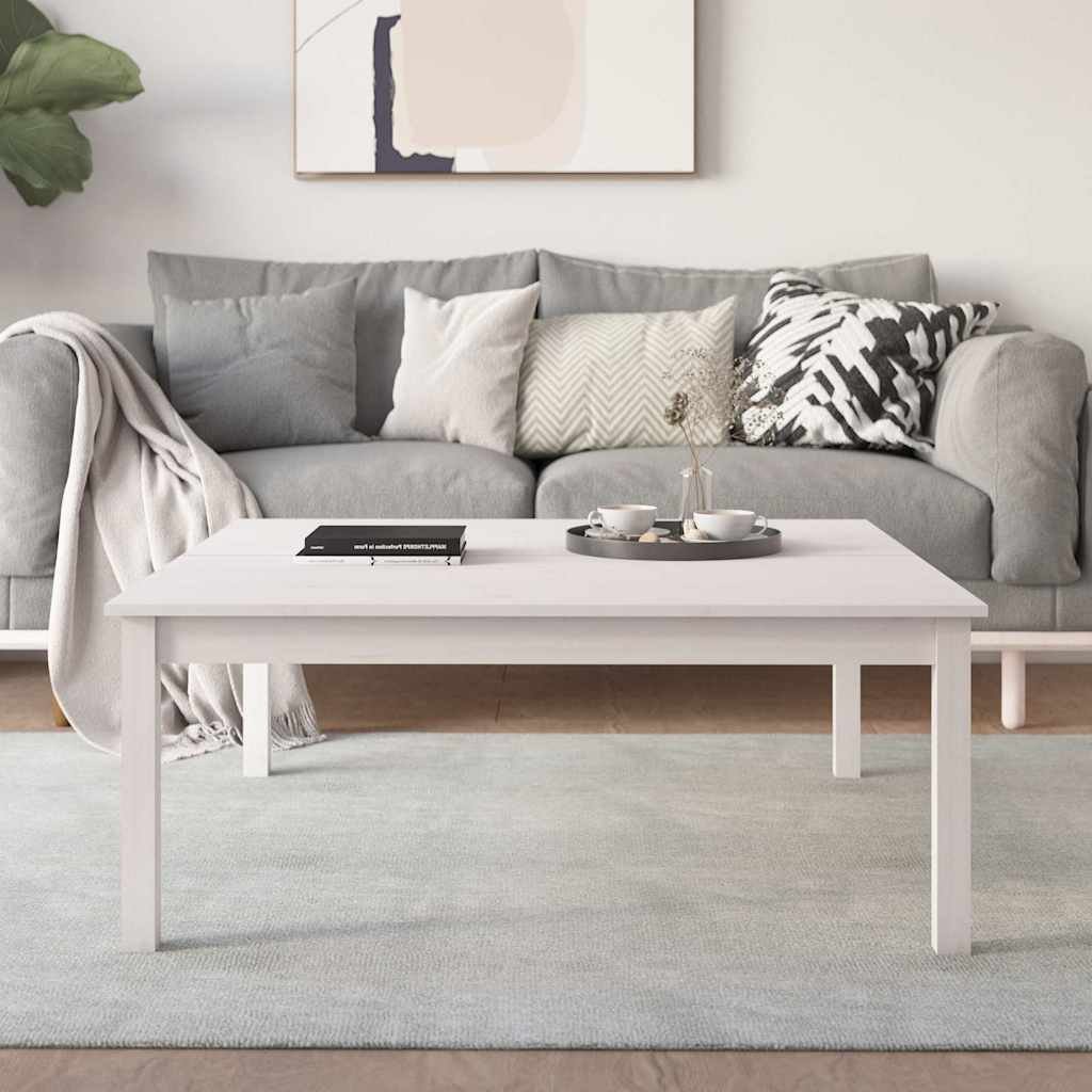 vidaXL Sohvapöytä valkoinen 100x100x40 cm täysi mänty