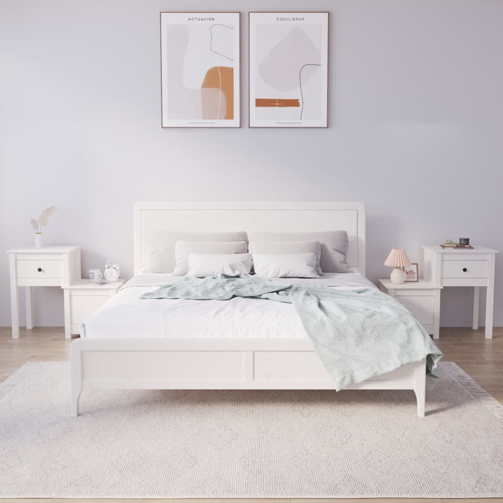 vidaXL Yöpöydät 2 kpl valkoinen 79,5x38x65,5 cm täysi mänty