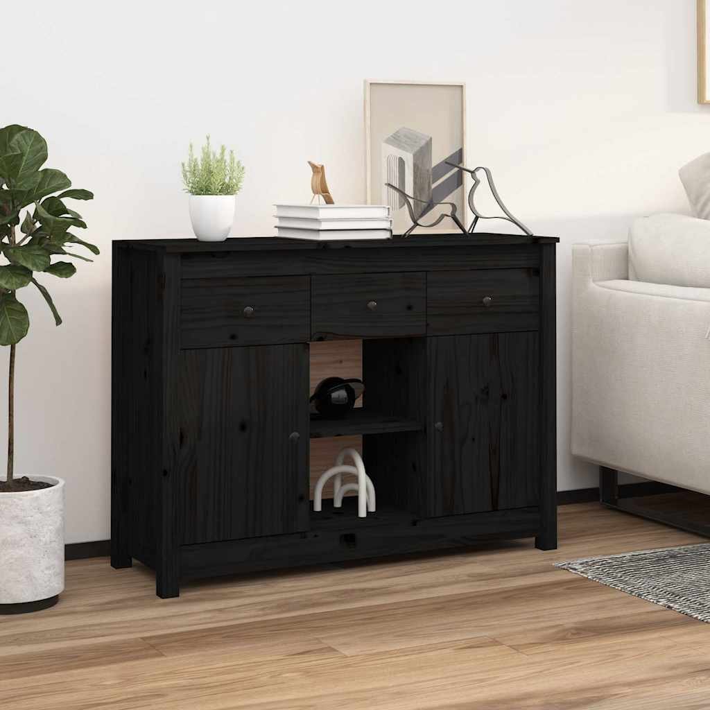 vidaXL Senkki musta 100x35x74,5 cm täysi mänty