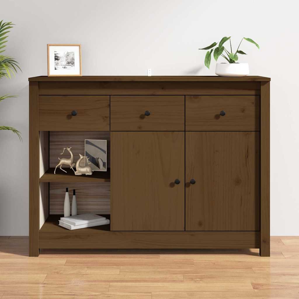 vidaXL Senkki hunajanruskea 100x35x74 cm täysi mänty
