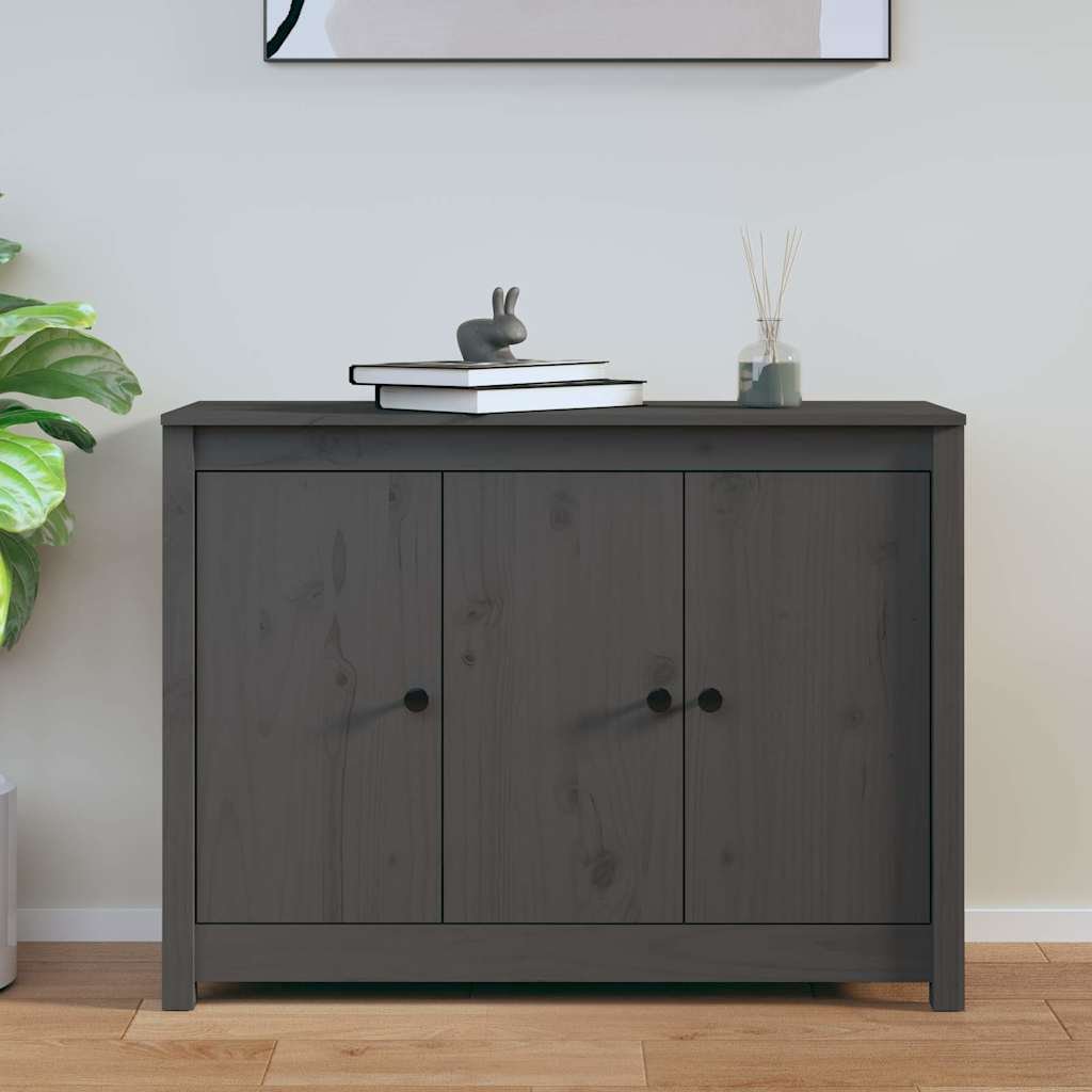 vidaXL Senkki harmaa 100x35x74 cm täysi mänty