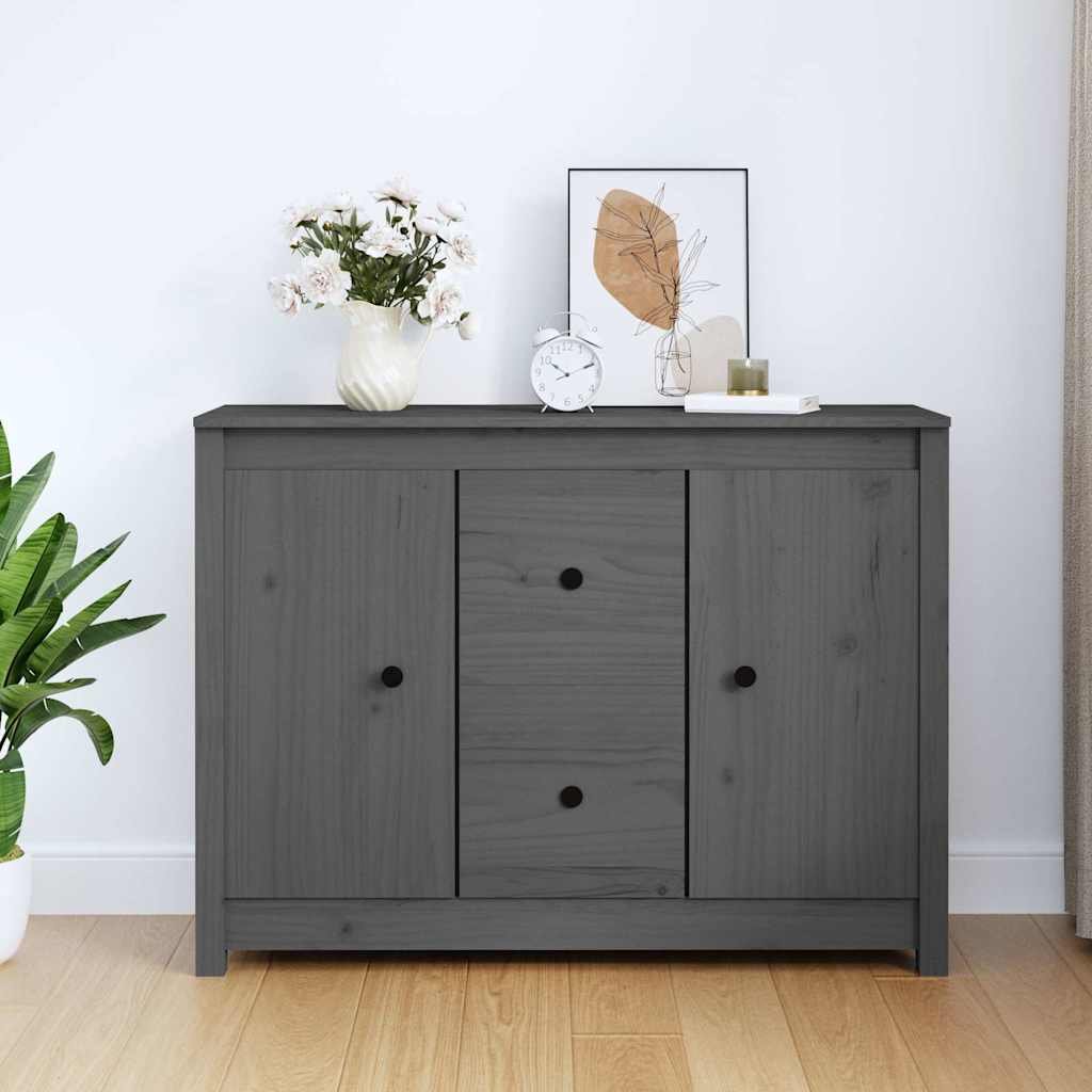 vidaXL Senkki harmaa 100x35x74 cm täysi mänty