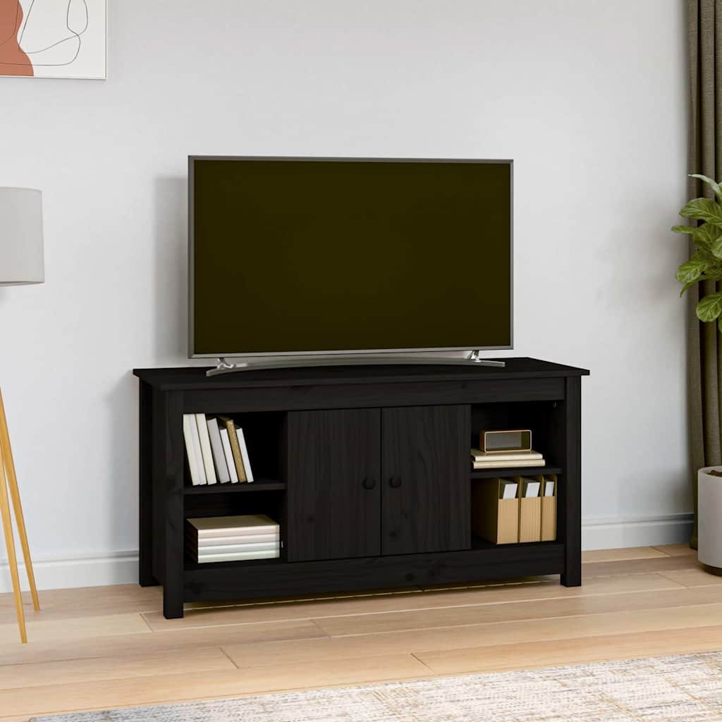 vidaXL TV-taso musta 103x36,5x52 cm täysi mänty