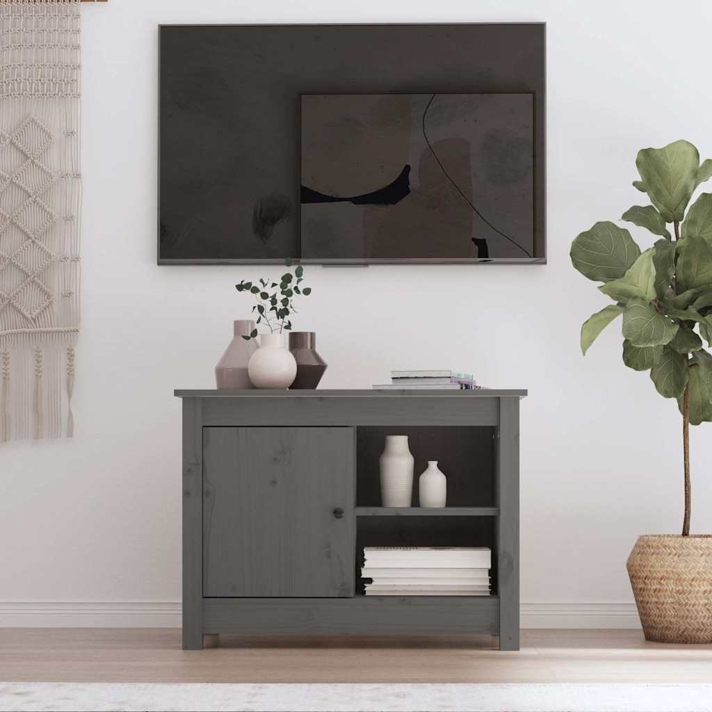 vidaXL TV-kaappi harmaa 70x36,5x52 cm täysi mänty