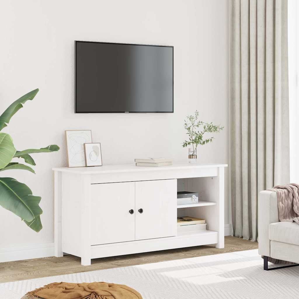 vidaXL TV-taso valkoinen 103x36,5x52 cm täysi mänty