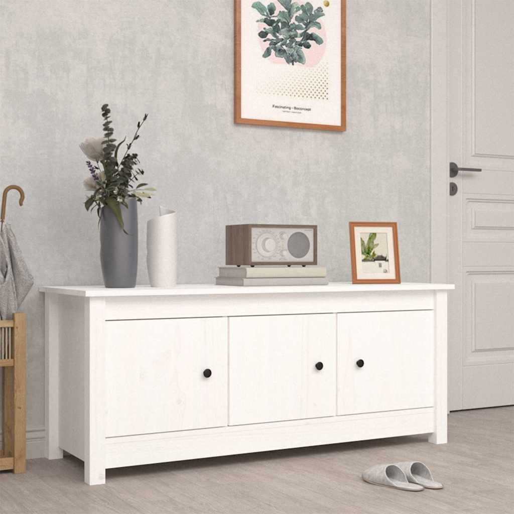 vidaXL Kenkäkaappi valkoinen 110x38x45,5 cm täysi mänty