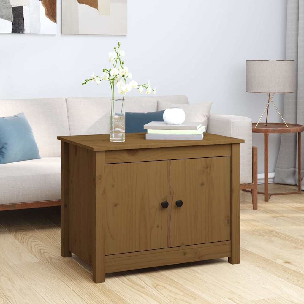 vidaXL Sohvapöytä hunajanruskea 71x49x55 cm täysi mänty