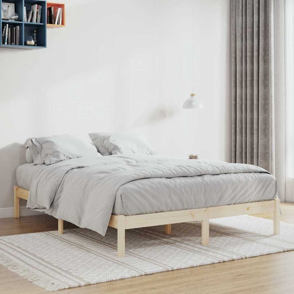 vidaXL Sängynrunko ilman patjaa 152x203 cm täysi mänty