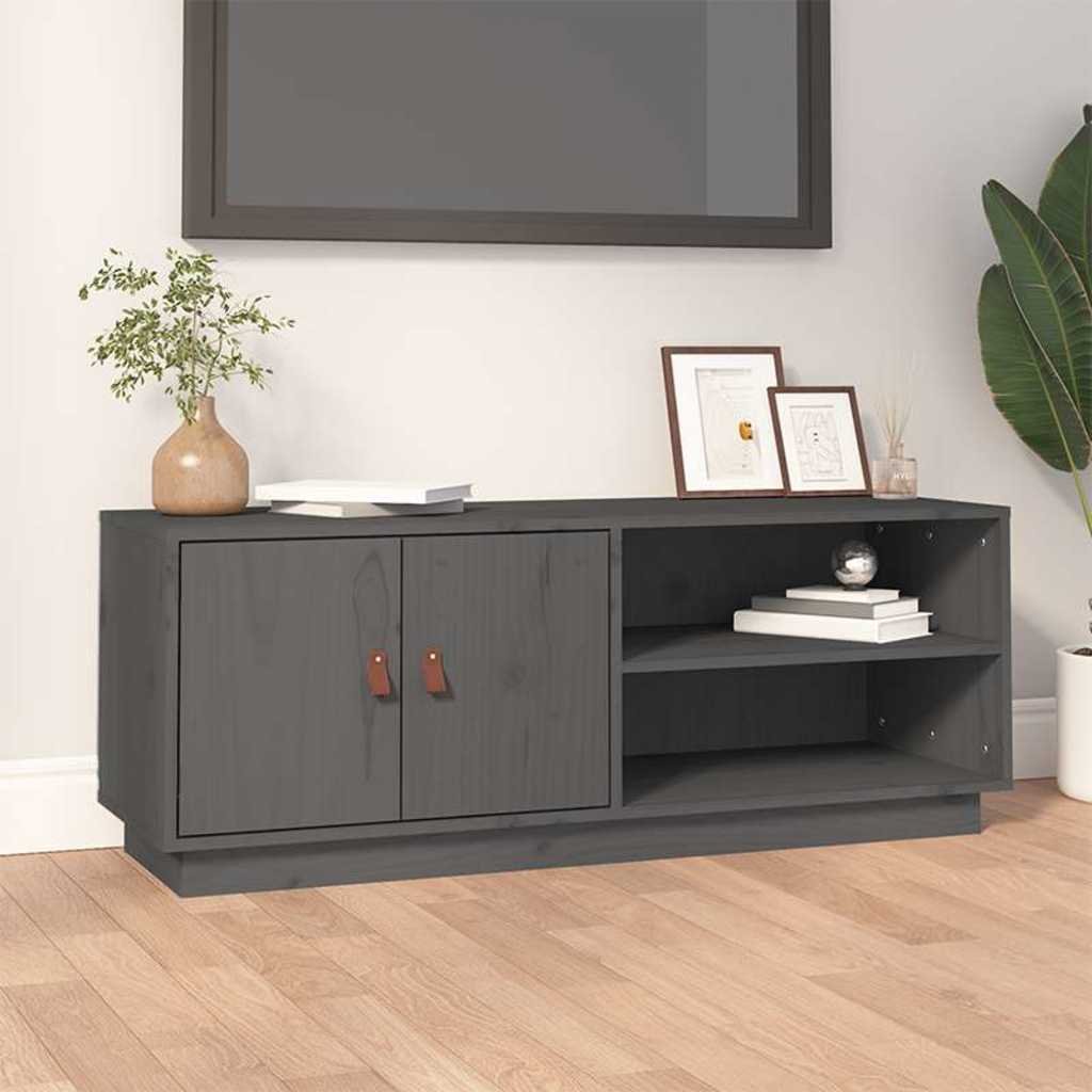 vidaXL TV-taso harmaa 105x34x40 cm täysi mänty