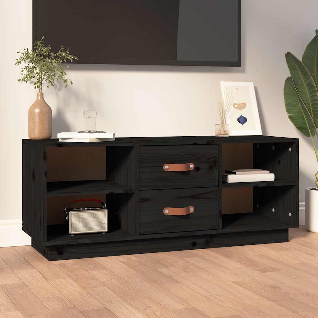 vidaXL TV-taso musta 100x34x40 cm täysi mänty