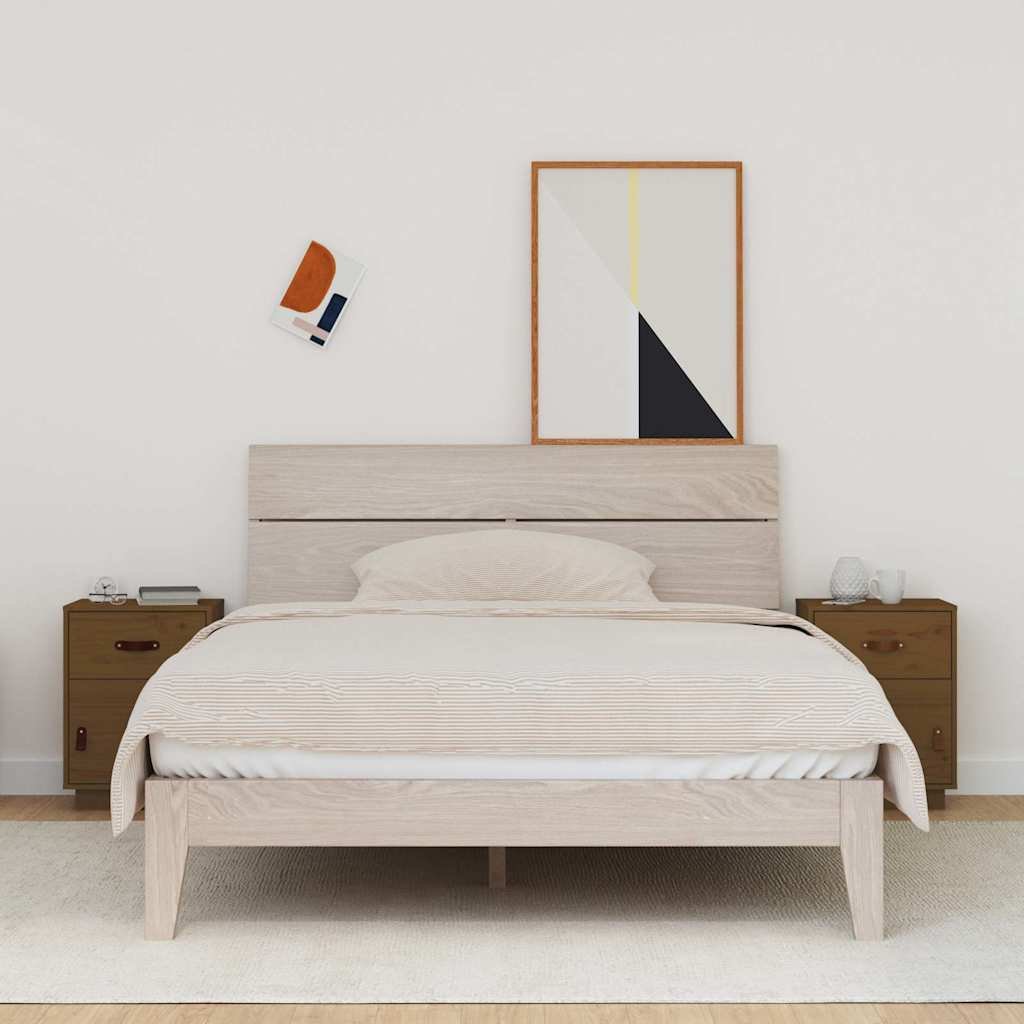 vidaXL Yöpöydät 2 kpl hunajanruskea 40x34x55 cm täysi mänty