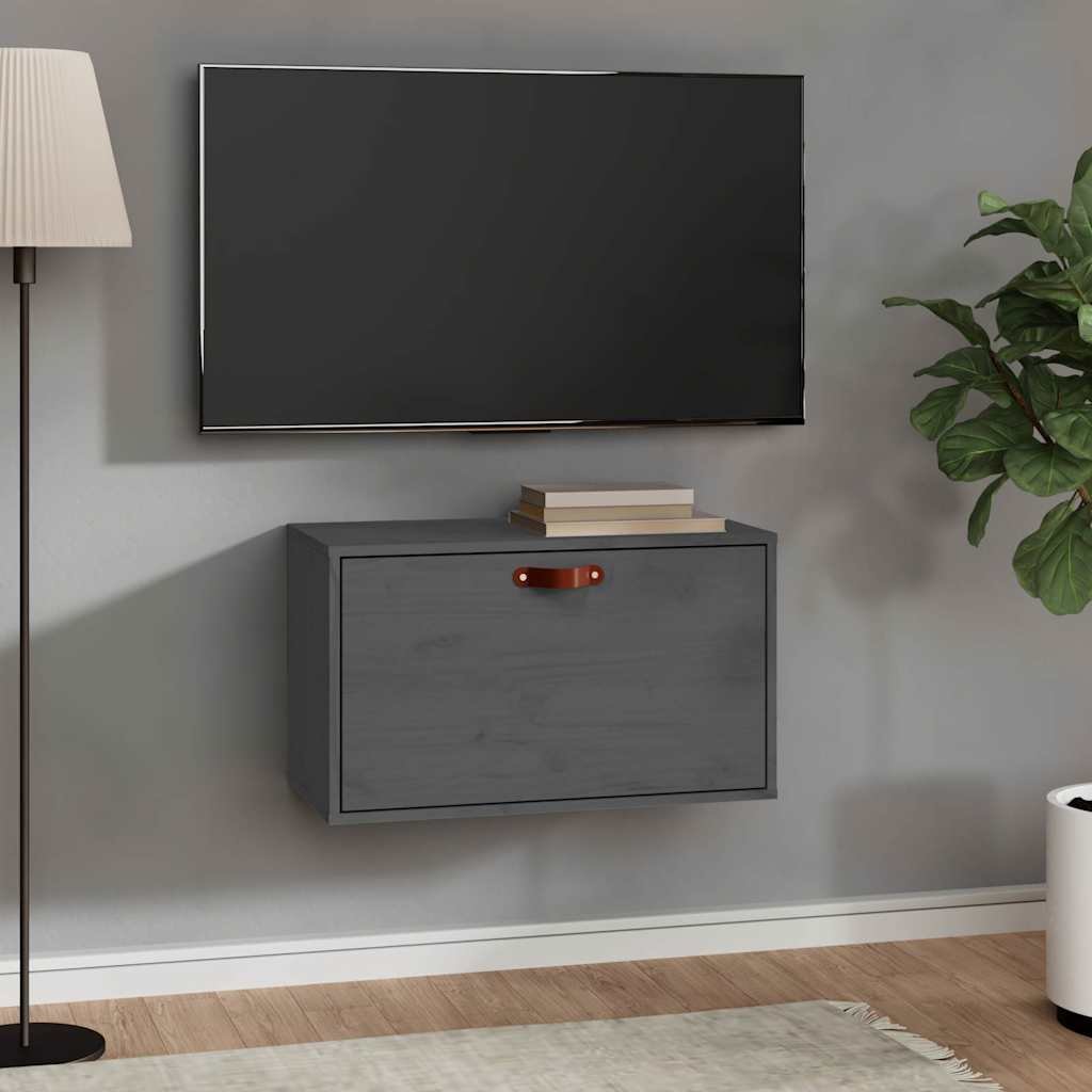 vidaXL Seinäkaappi harmaa 60x30x35 cm täysi mänty