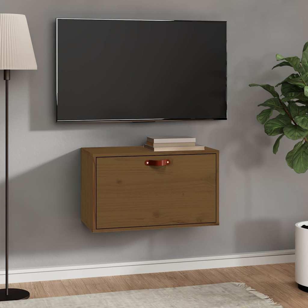 vidaXL Seinäkaappi hunajanruskea 60x30x35 cm täysi mänty