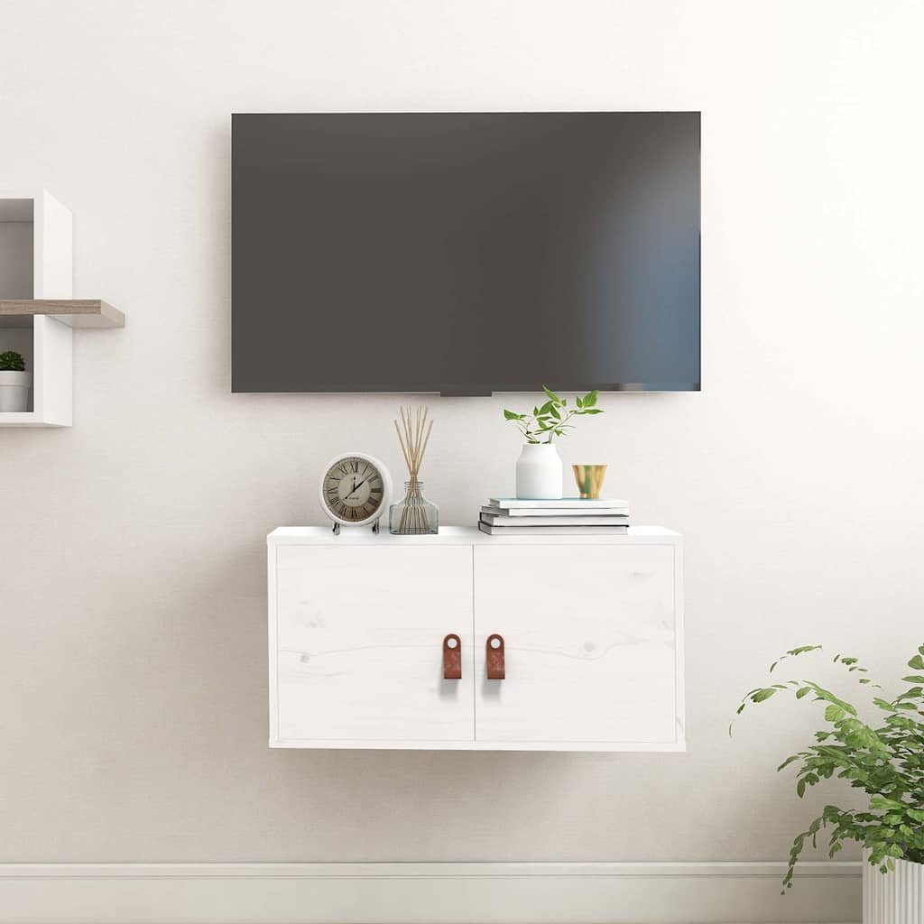 vidaXL Seinäkaappi valkoinen 60x30x30 cm täysi mänty
