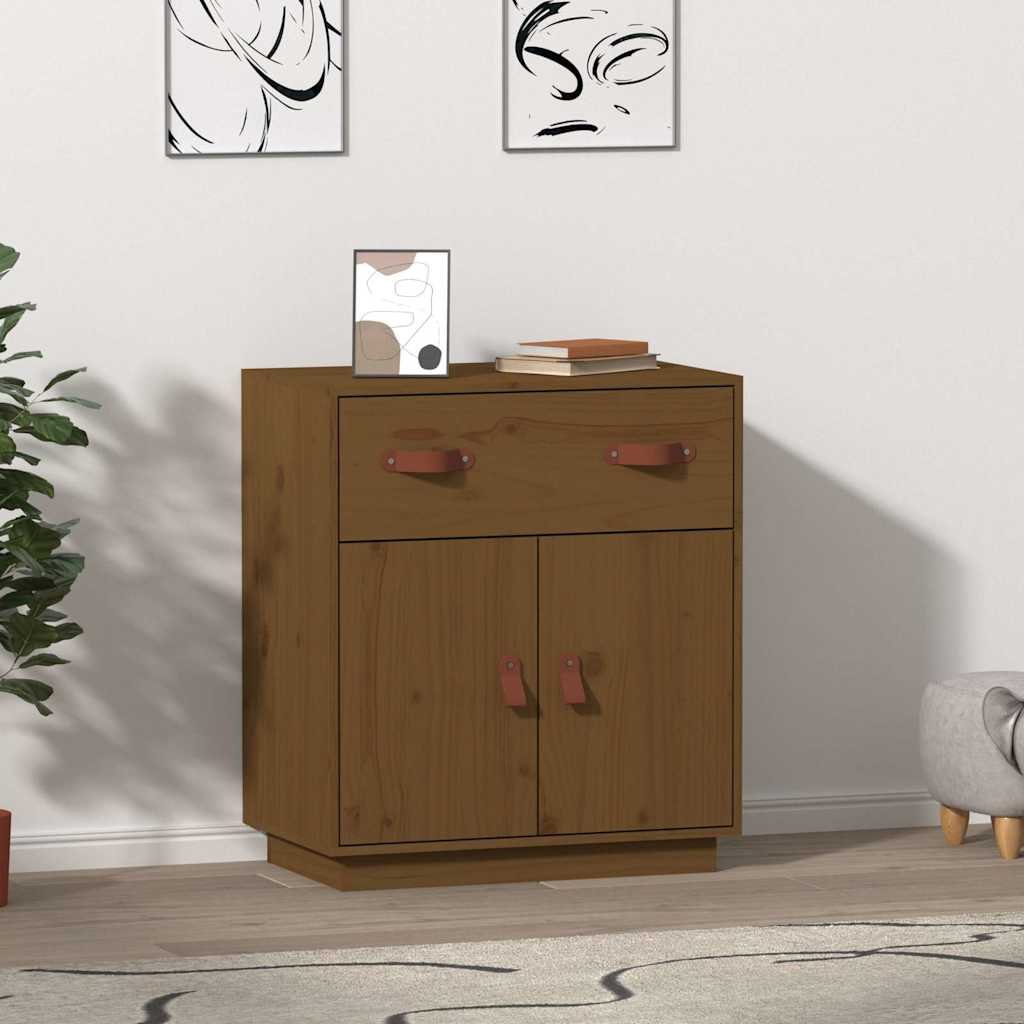 vidaXL Senkki hunajanruskea 65,5x40x75 cm täysi mänty