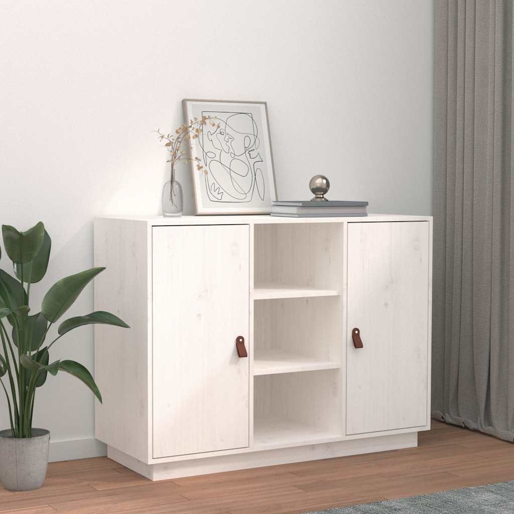 vidaXL Senkki valkoinen 100x40x75 cm täysi mänty