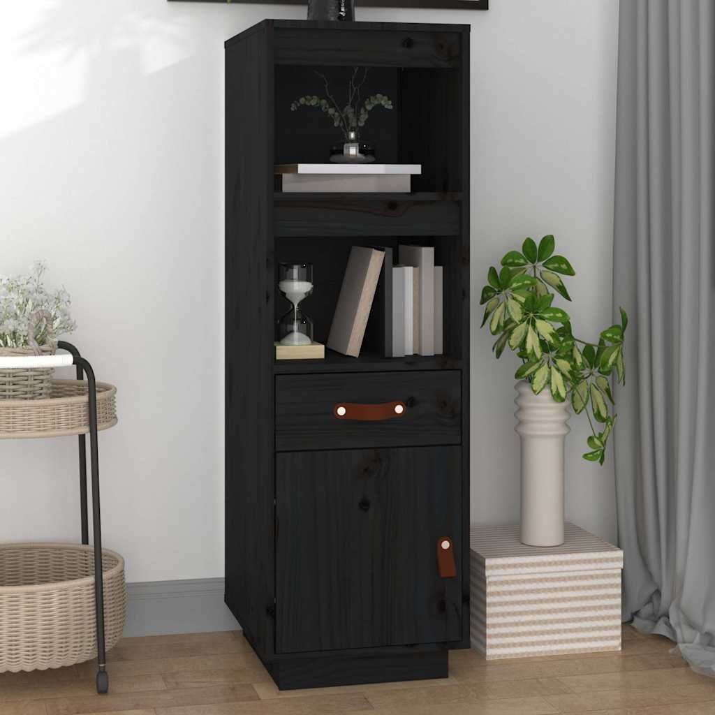 vidaXL Kaappi musta 34x40x108,5 cm täysi mänty