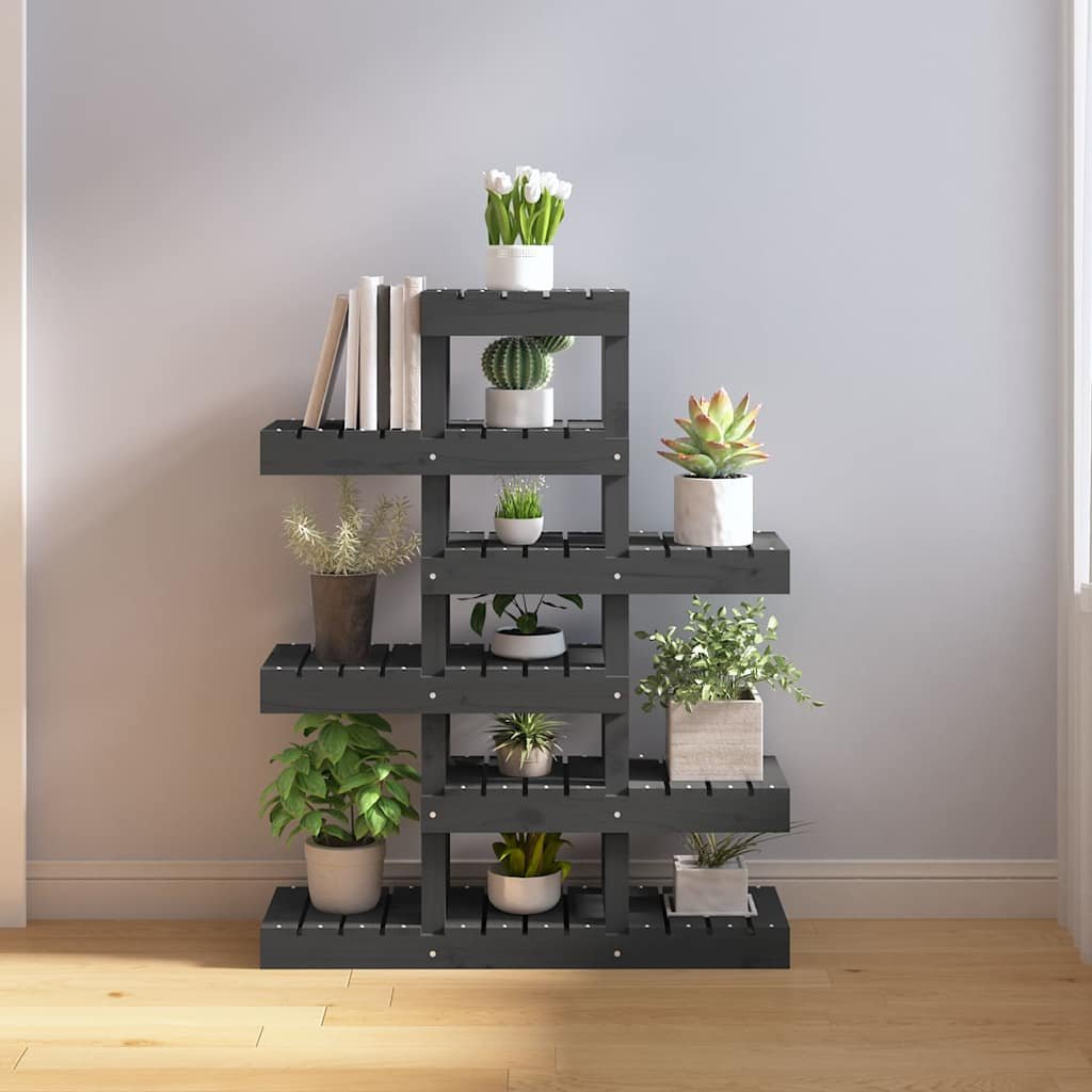 vidaXL Kasviteline harmaa 85x25x109,5 cm täysi mänty