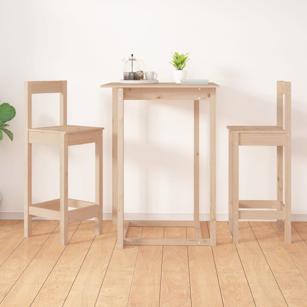 vidaXL Baarituolit 2 kpl 40x41,5x112 cm täysi mänty